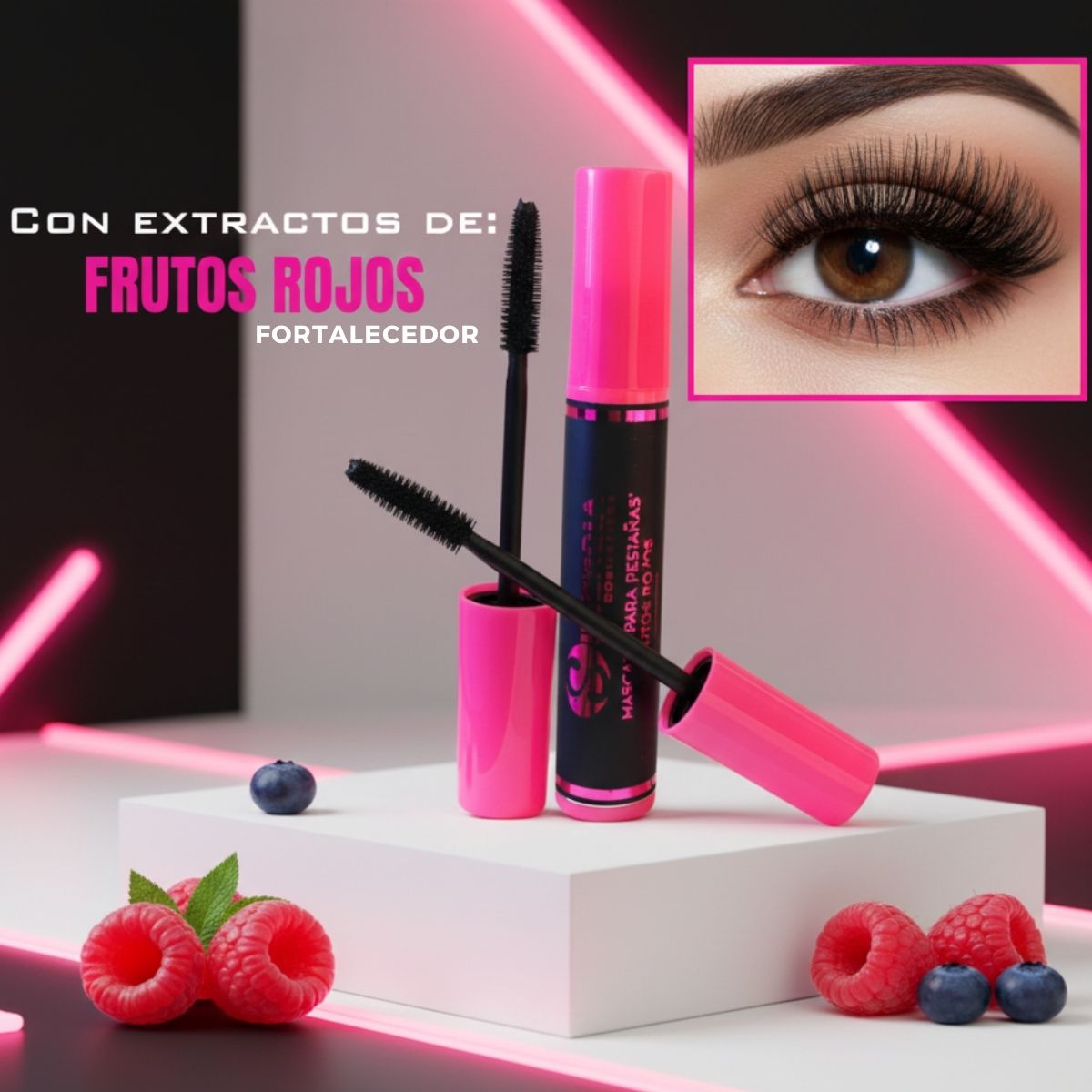 MASCARA DE PESTAÑAS FRUTOS ROJOS, 15 GR,
