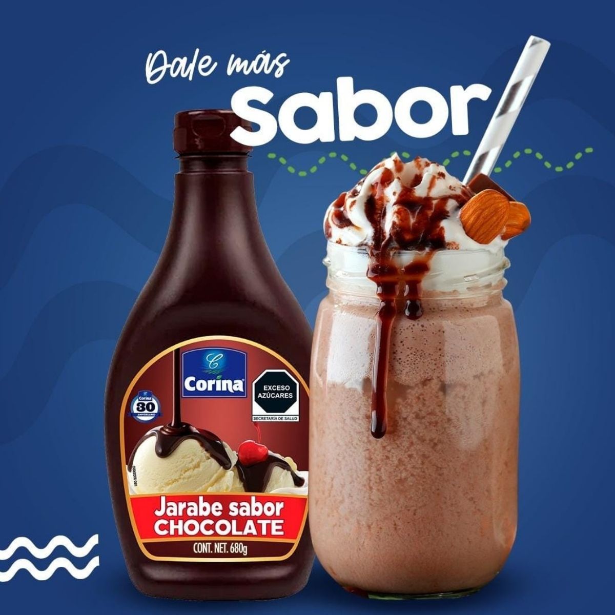 JARABE SABOR CHOCOLATE CORINA 624g