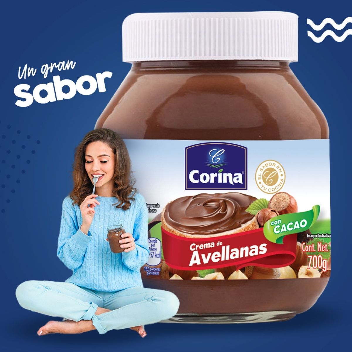 CREMA DE AVELLANAS CORINA 700 GRS