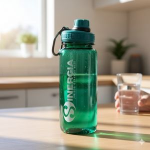 BOTELLA DE AGUA DEPORTIVA DE PLÁSTICO TRANSPARENTE 800 ML, COLOR VERDE