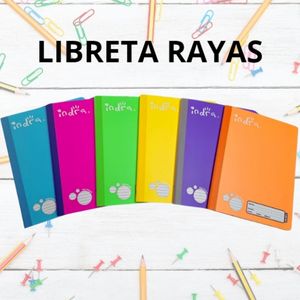 LIBRETA COSTURADA PROFESIONAL INDRA, RAYAS, 1 PIEZA
