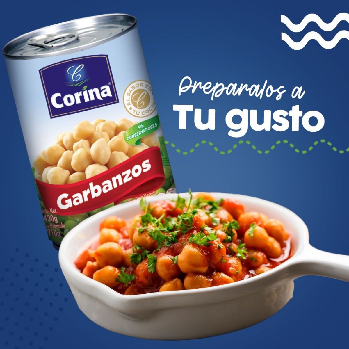 GARBANZO NATURAL CORINA 430 GRS