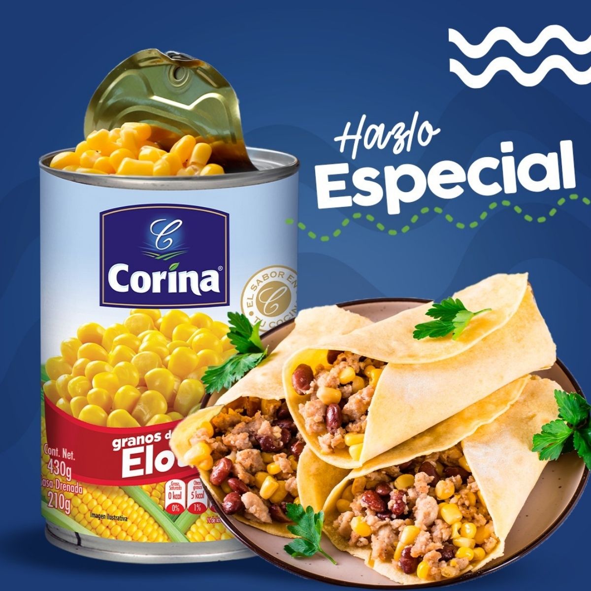 GRANO DE ELOTE CORINA 425 GRS ABREFÁCIL.