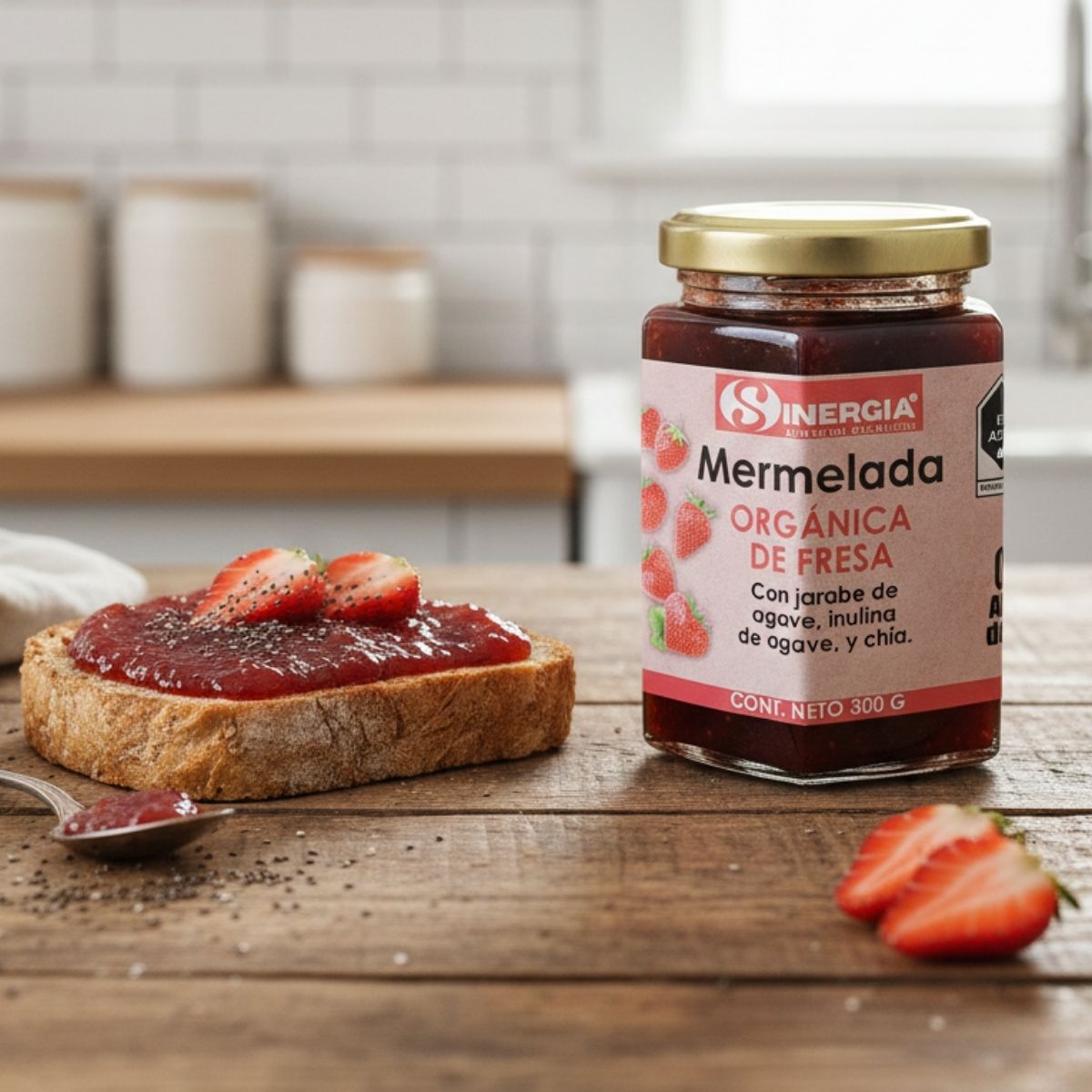 MERMELADA ORGÁNICA DE FRESA, 300 GRS.