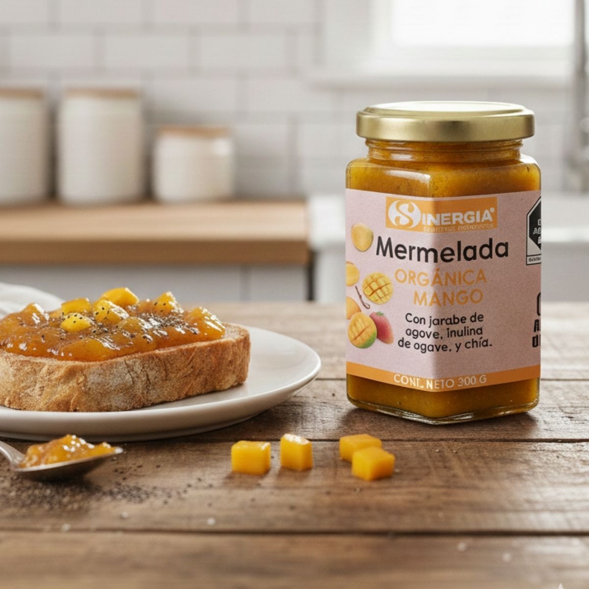 MERMELADA ORGÁNICA DE MANGO, 300 GRS.