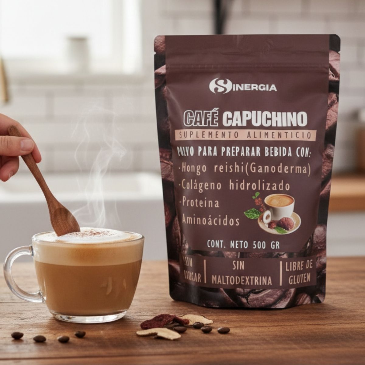 CAFÉ CAPUCHINO CON GANODERMA, 500 GRS